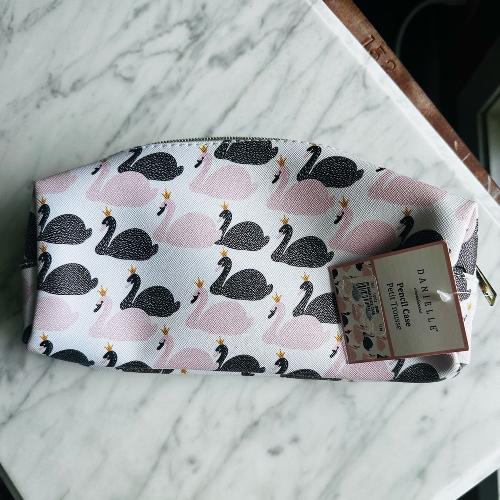 Danielle Nicole Pink and Black Swan Pouch